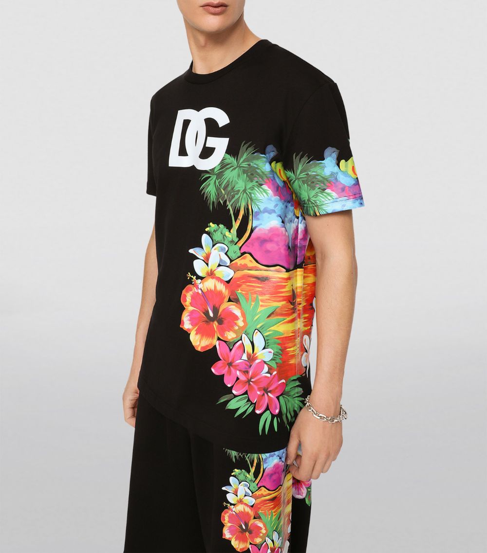 Dolce & Gabbana Dolce & Gabbana Floral Logo T-Shirt