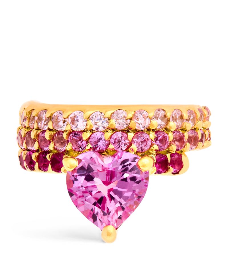 Nadine Aysoy Nadine Aysoy Yellow Gold And Pink Sapphire Le Cercle Ombré Ear Cuff