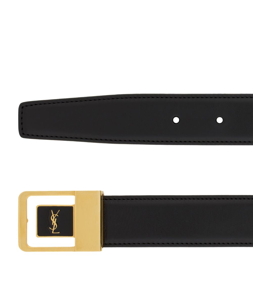 Saint Laurent Saint Laurent Leather Logo Belt