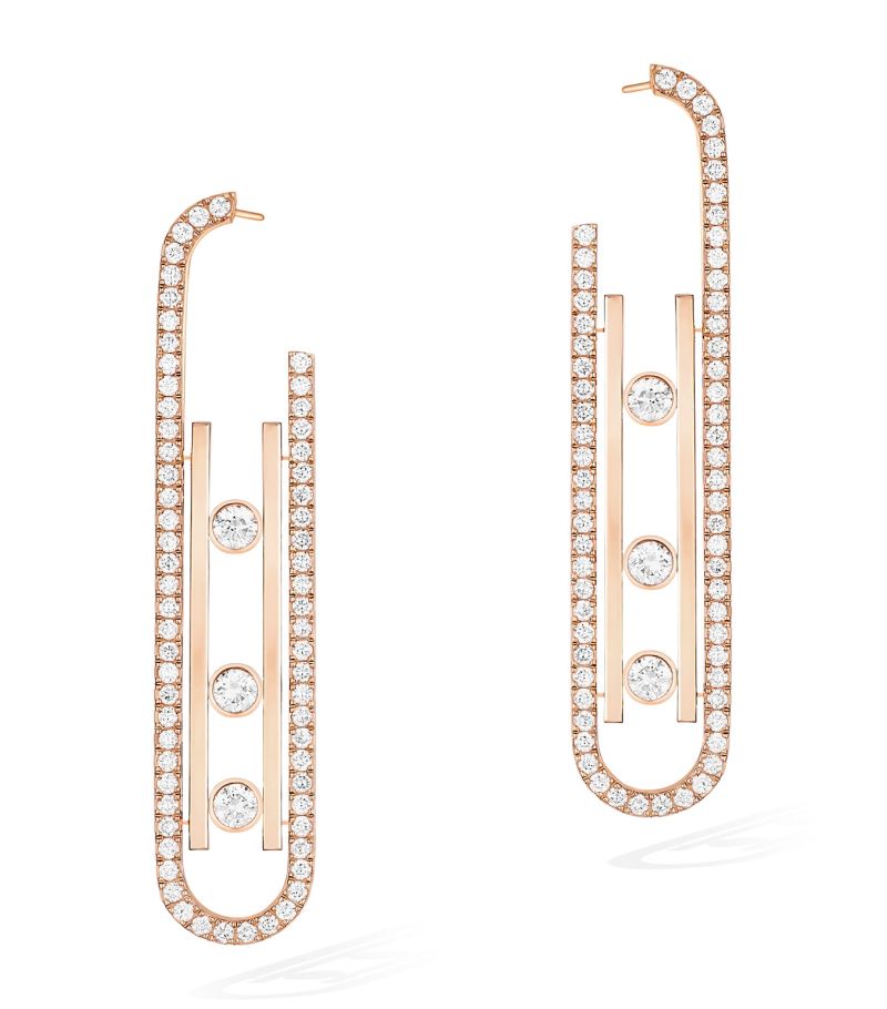 Messika Messika Rose Gold And Diamond Move 10Th Birthday Earrings