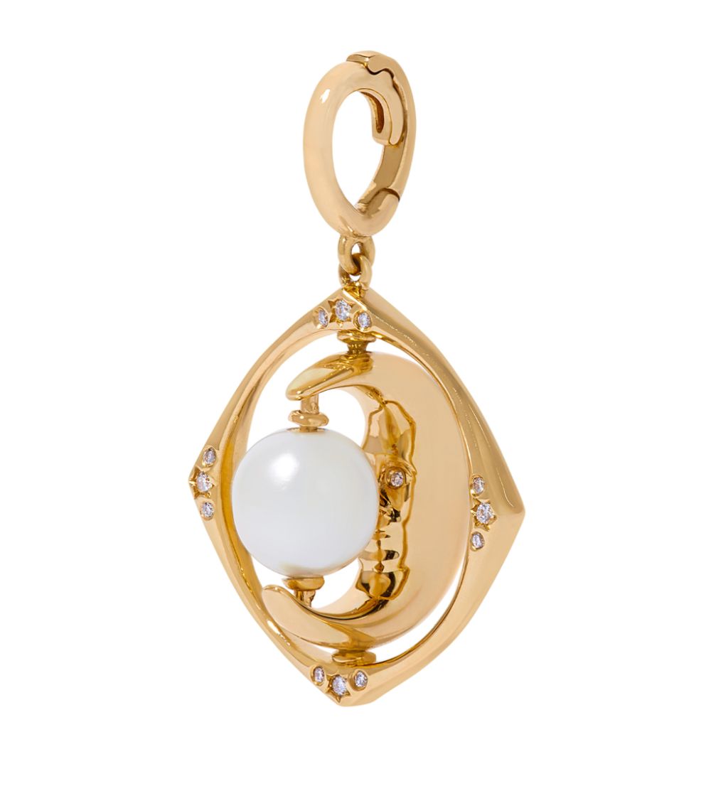 Annoushka Annoushka Yellow Gold And Diamond Mythology Spinning Moon Charm