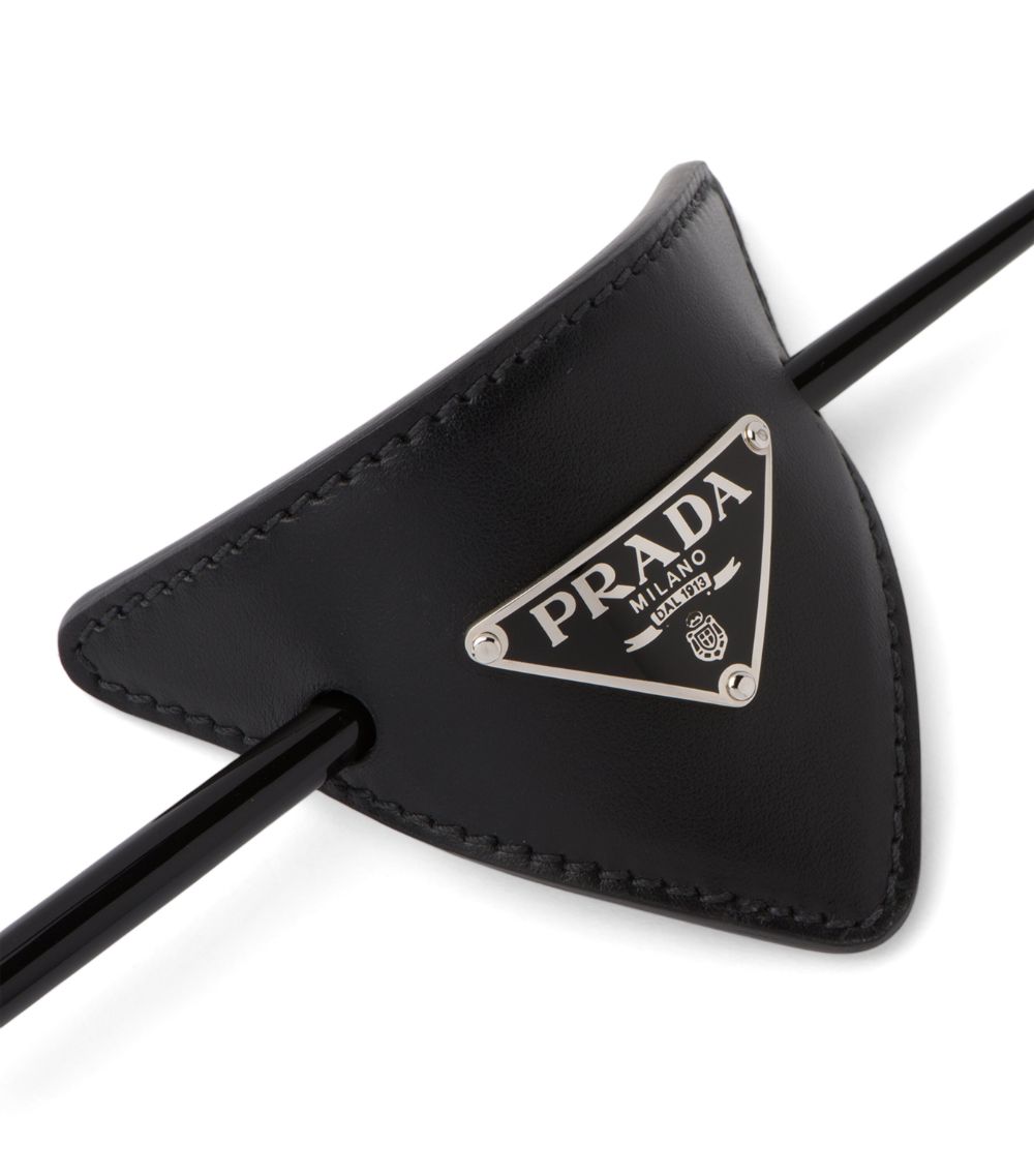 Prada Prada Leather Triangle Hair Clip