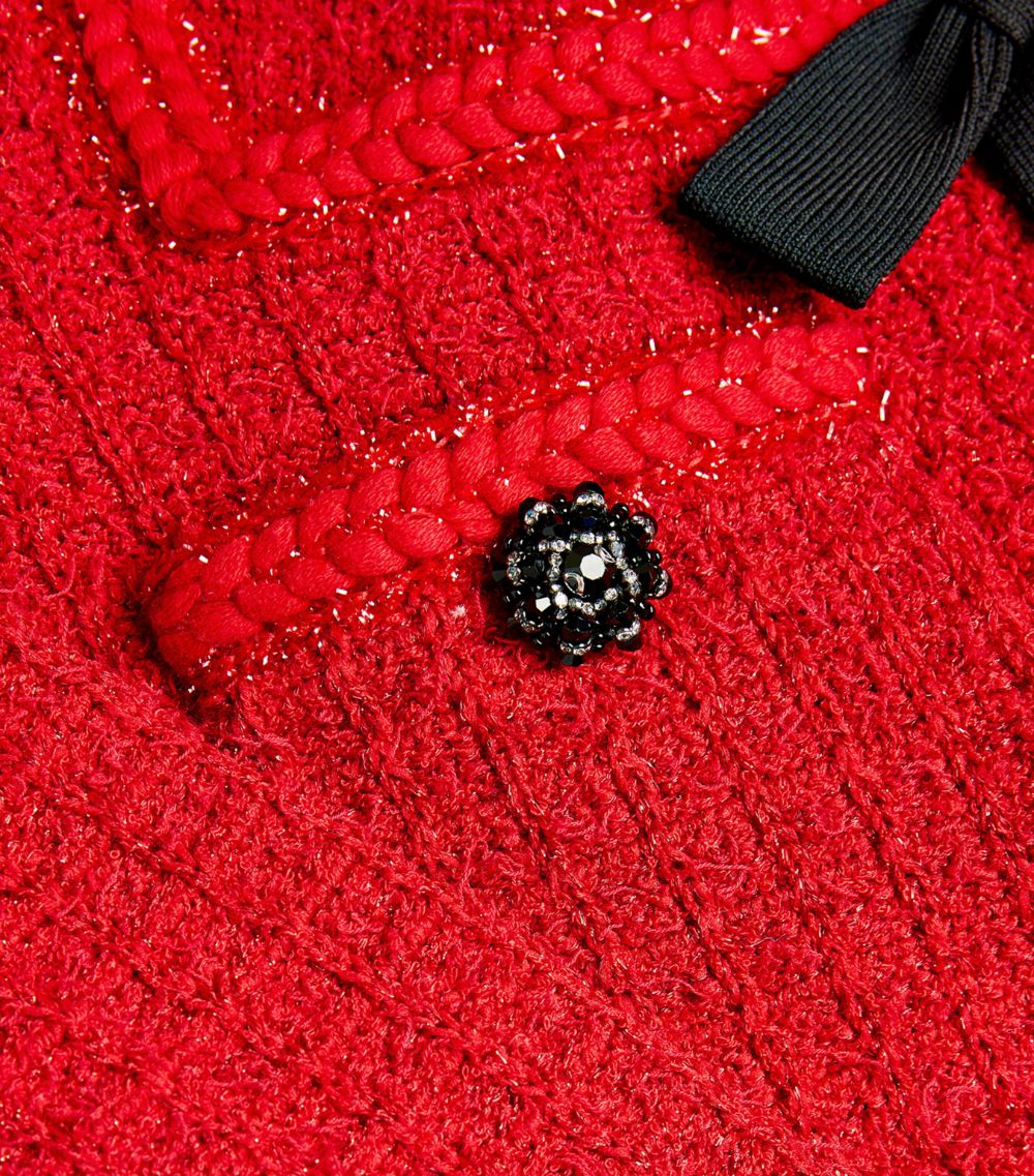 Self-Portrait Self-Portrait Knitted Bow-Detail Mini Dress