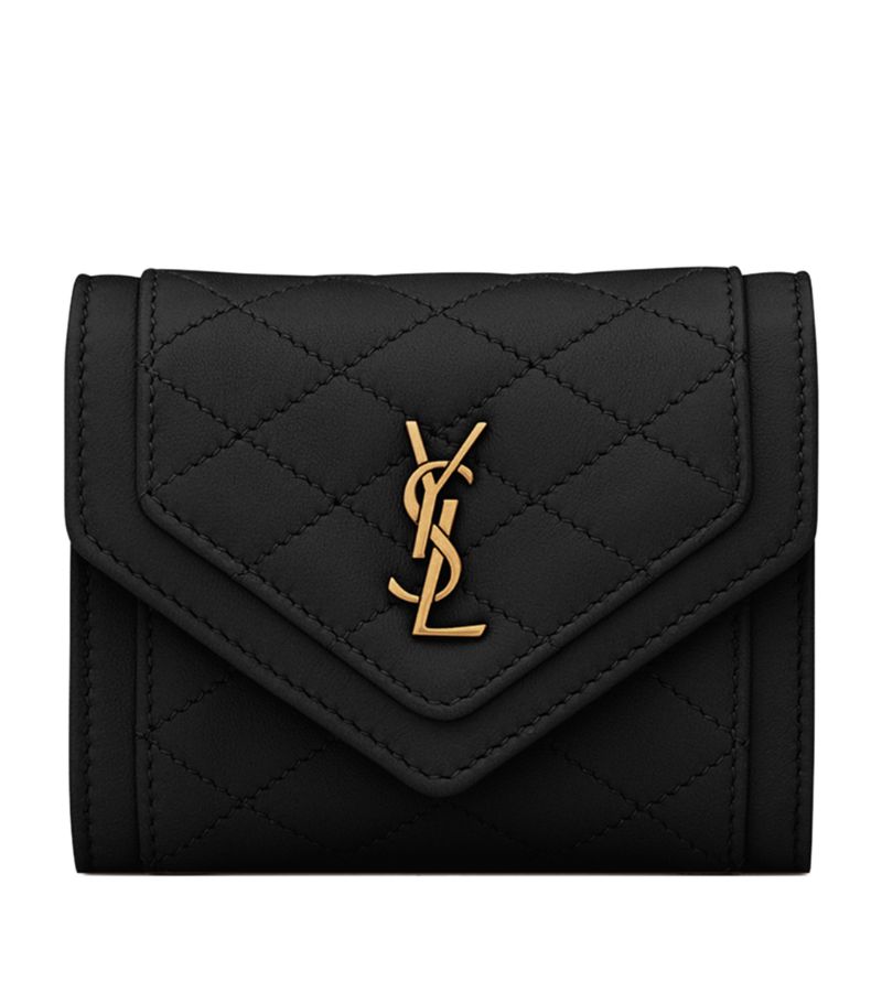 Saint Laurent Saint Laurent Leather Quilted Logo Wallet