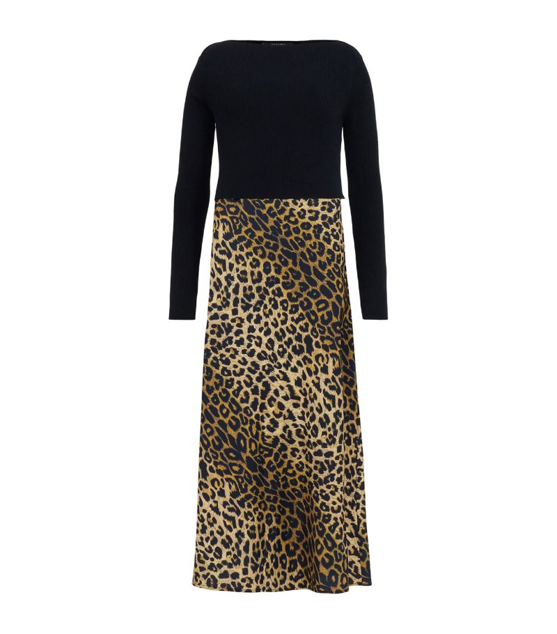 Allsaints Allsaints Leopard Print 2-In-1 Hera Dress