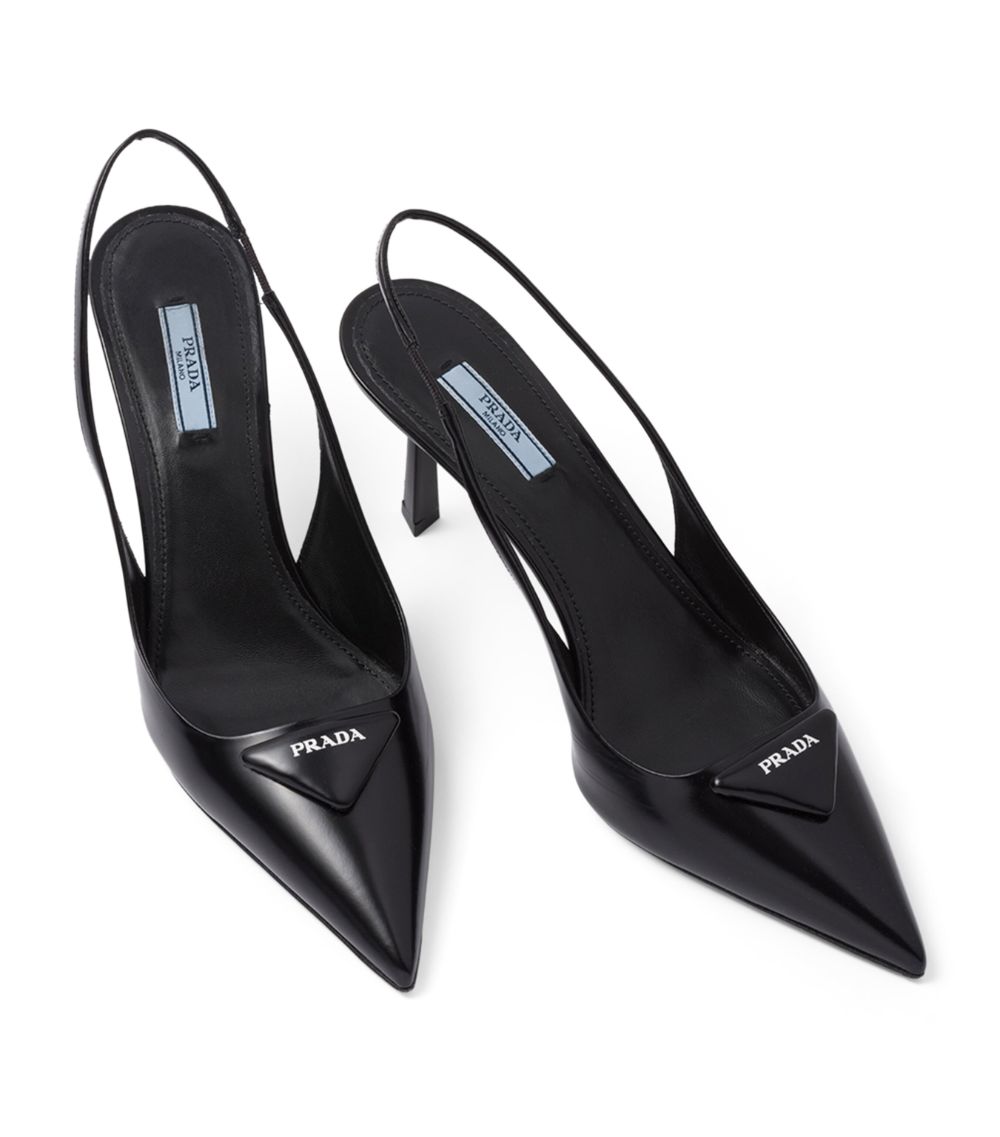 Prada Prada Brushed Leather Slingbacks 75