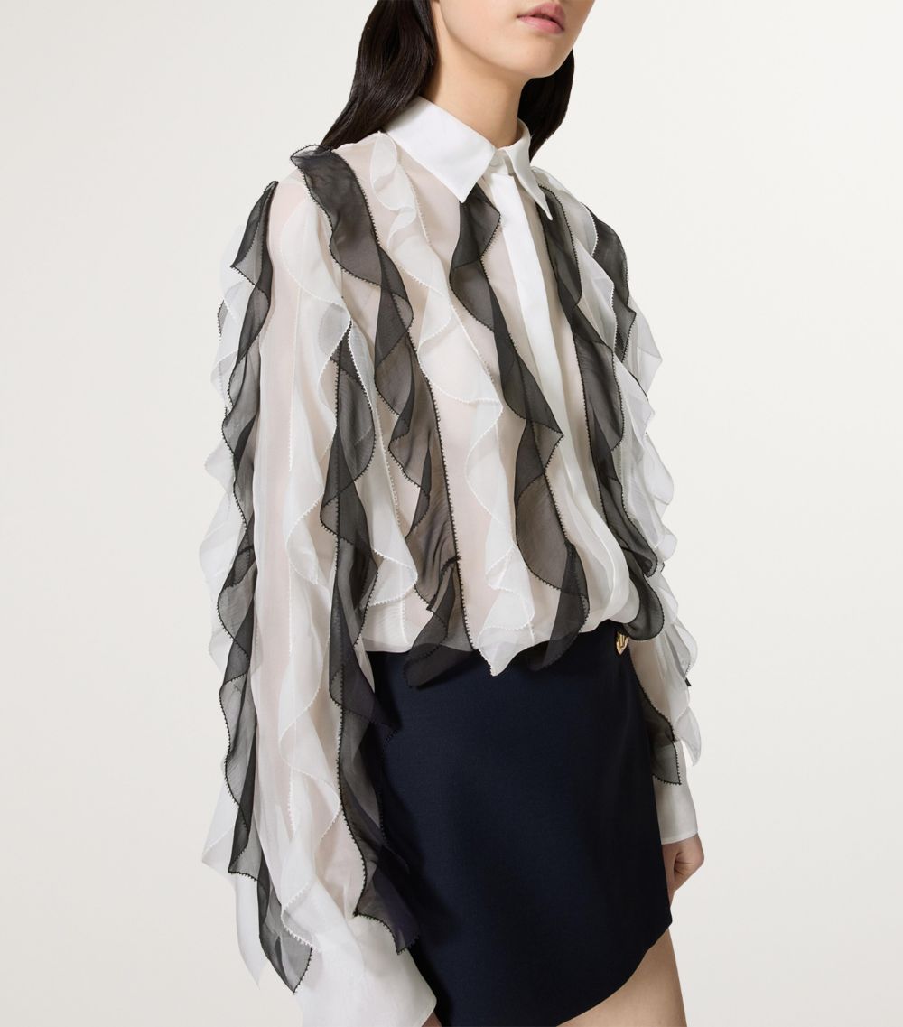 VALENTINO GARAVANI Valentino Garavani Silk Ruffle-Trim Shirt