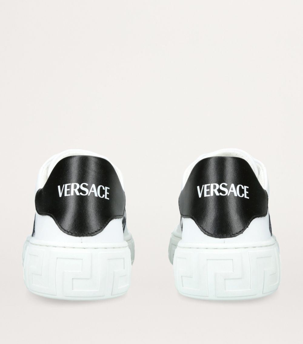 Young Versace Versace Kids Leather La Greca Sneakers