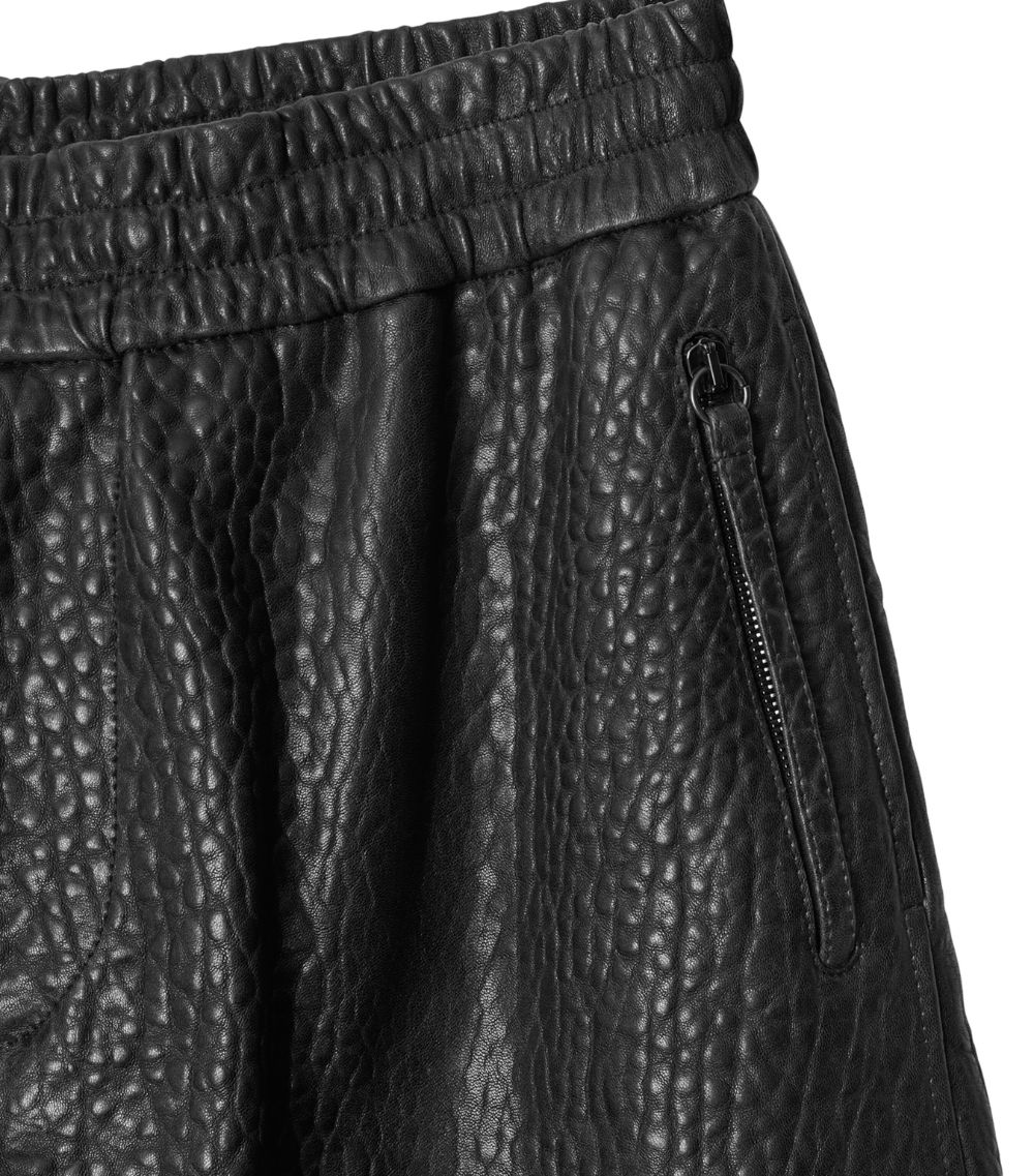 Burberry Burberry Lambskin Croc-Embossed Shorts