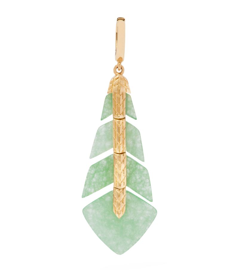 Annoushka Annoushka Yellow Gold And Jade Flight Feather Charm