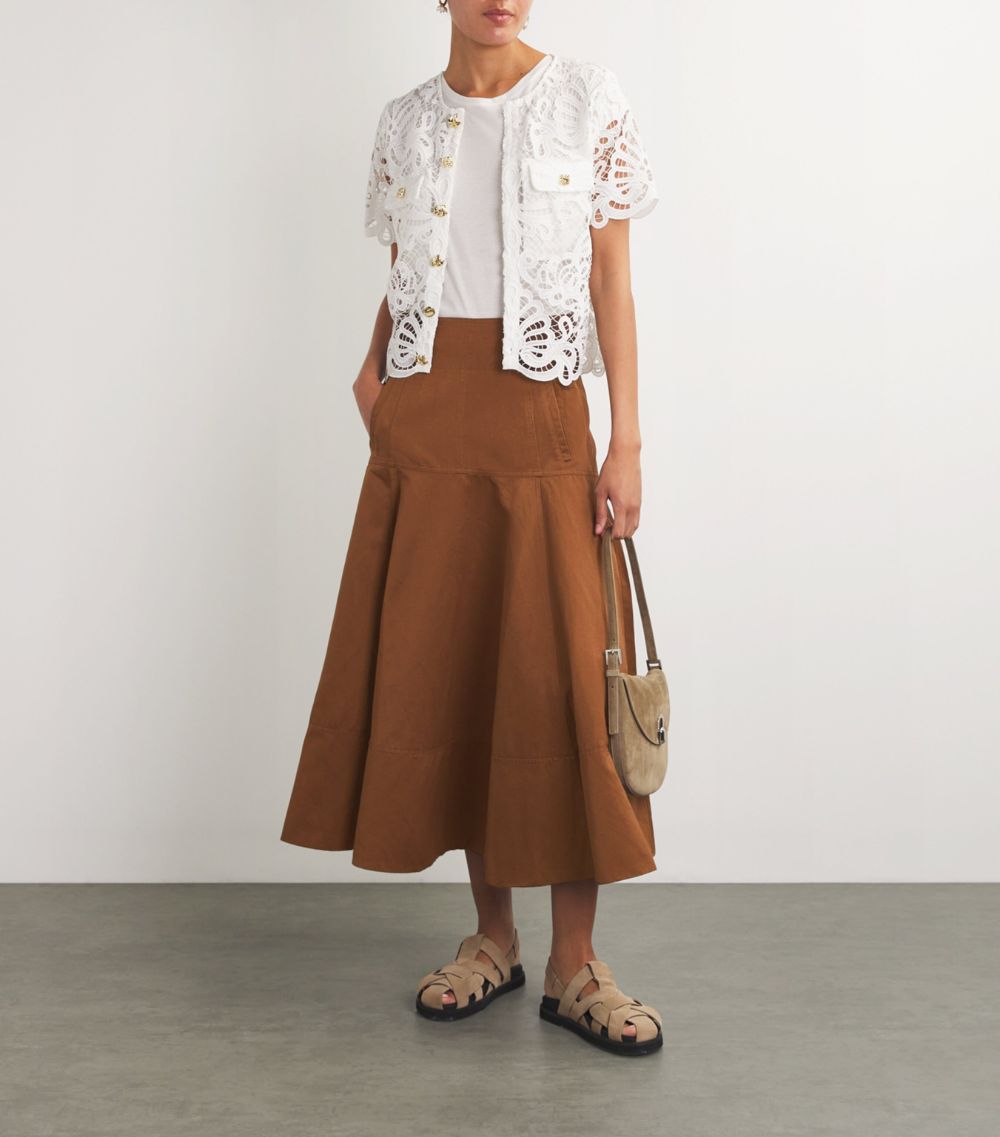 Me+Em Me+Em Linen-Blend A-Line Skirt