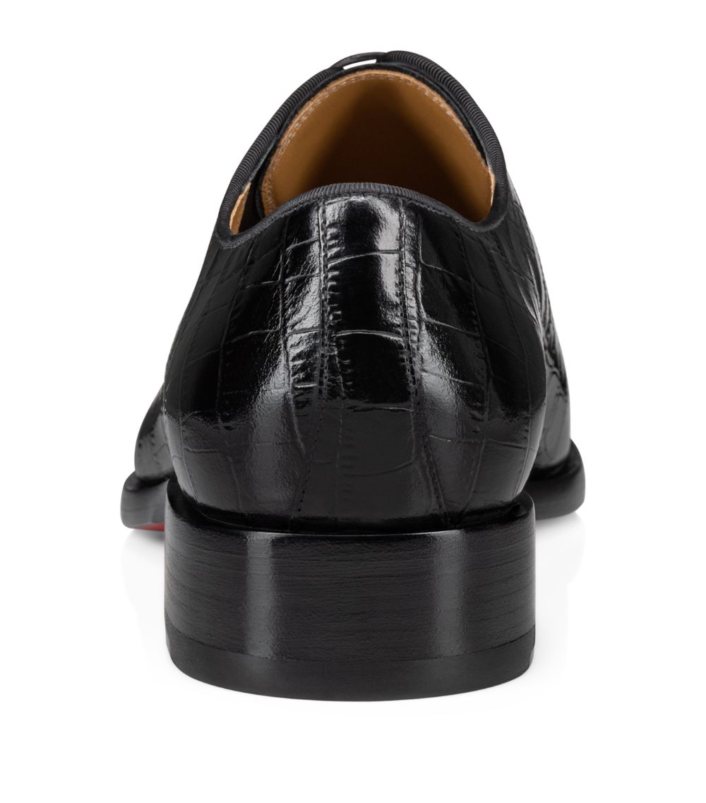 Christian Louboutin Christian Louboutin Chambeliss Croc-Embossed Derby Shoes