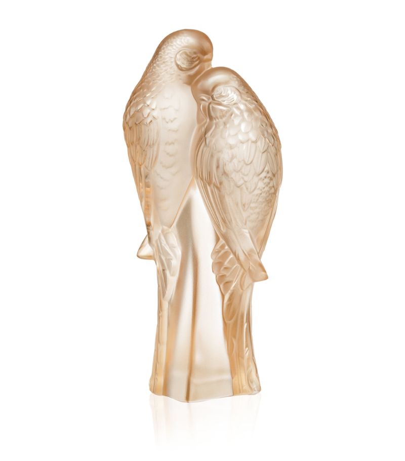 Lalique Lalique Crystal Two Parakeets Sculpture