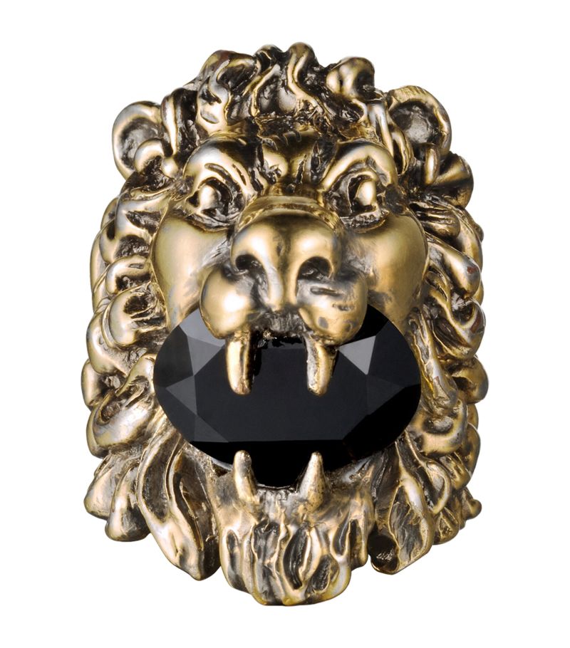 Gucci Gucci Lion Head Swarovski Crystal Ring