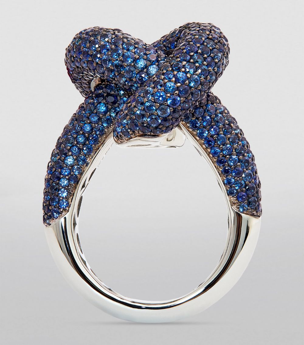 Engelbert Engelbert White Gold And Sapphire The Legacy Knot Ring (Size 53)