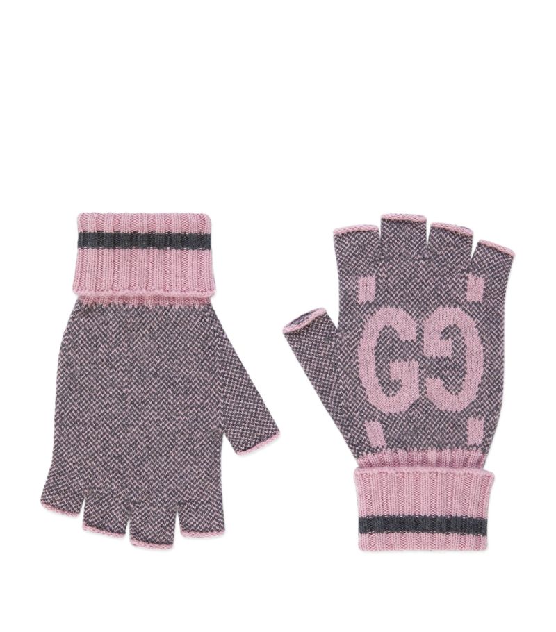 Gucci Gucci Cashmere GG Fingerless Gloves