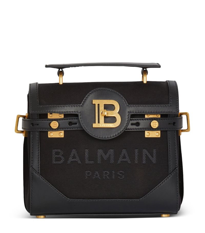 Balmain Balmain Canvas And Leather B-Buzz 23 Top-Handle Bag