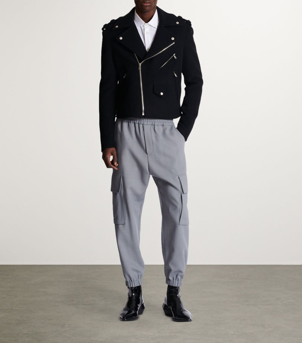 Balmain Balmain Wool-Blend Biker Jacket