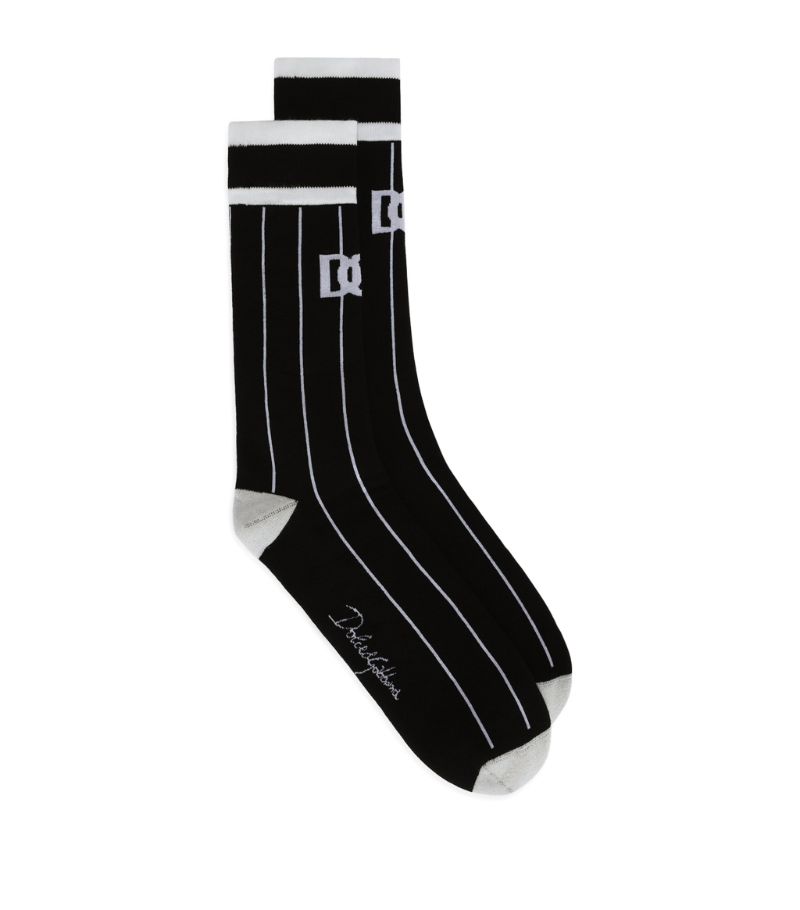 Dolce & Gabbana Dolce & Gabbana Striped Logo Socks