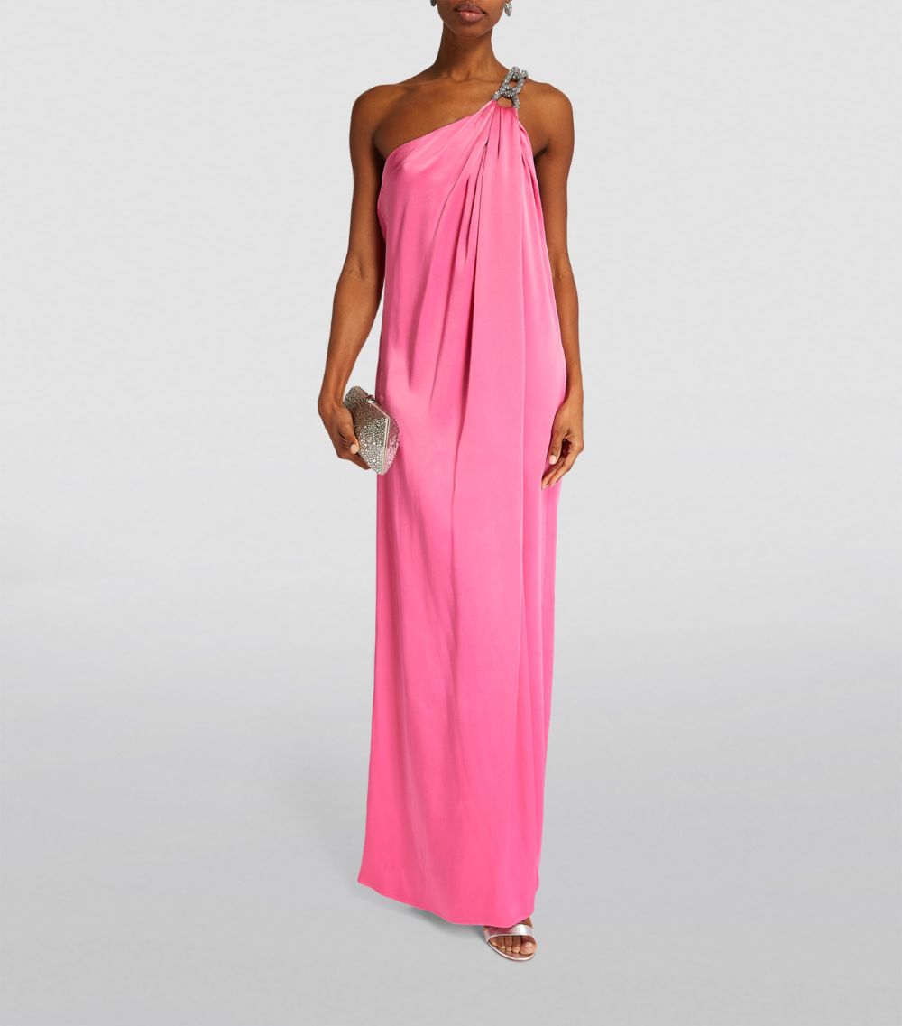 Stella McCartney Stella Mccartney Satin Embellished Falabella Gown