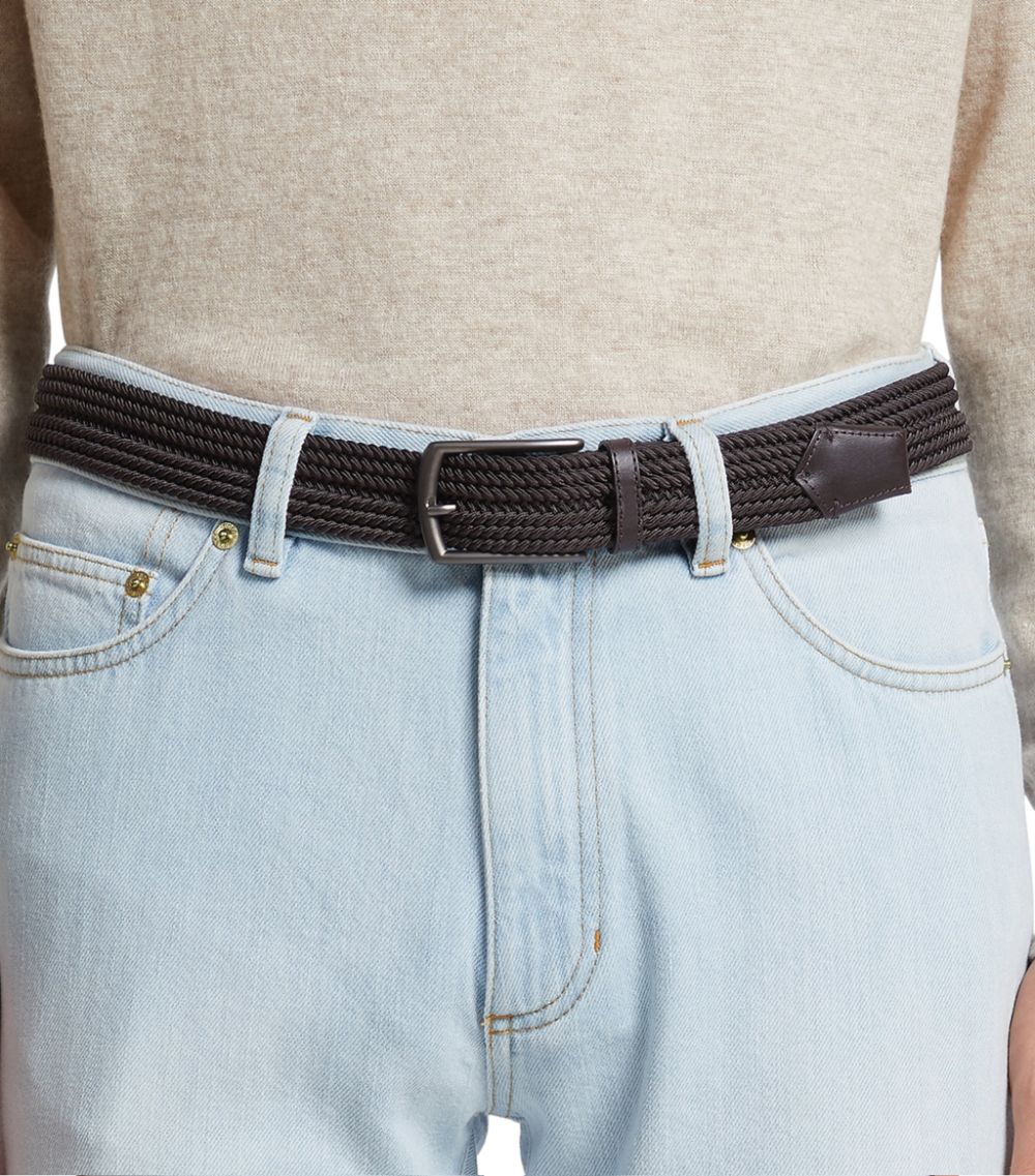 zegna Zegna Elastic Rayon Braided Belt