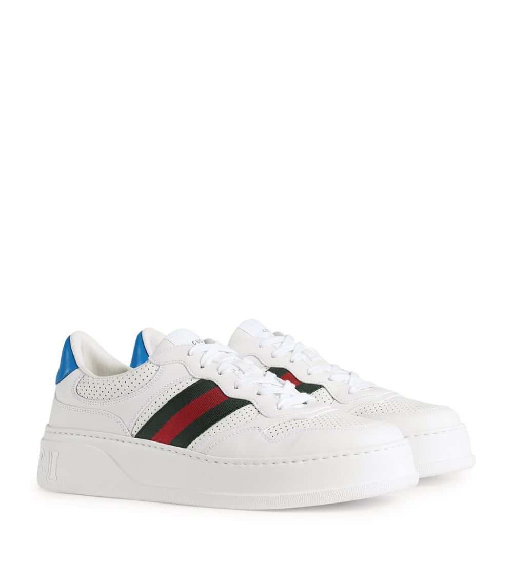 Gucci Gucci Leather Web Sneakers