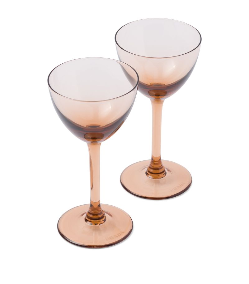 Prada Prada Set Of 2 New York Cocktail Glasses