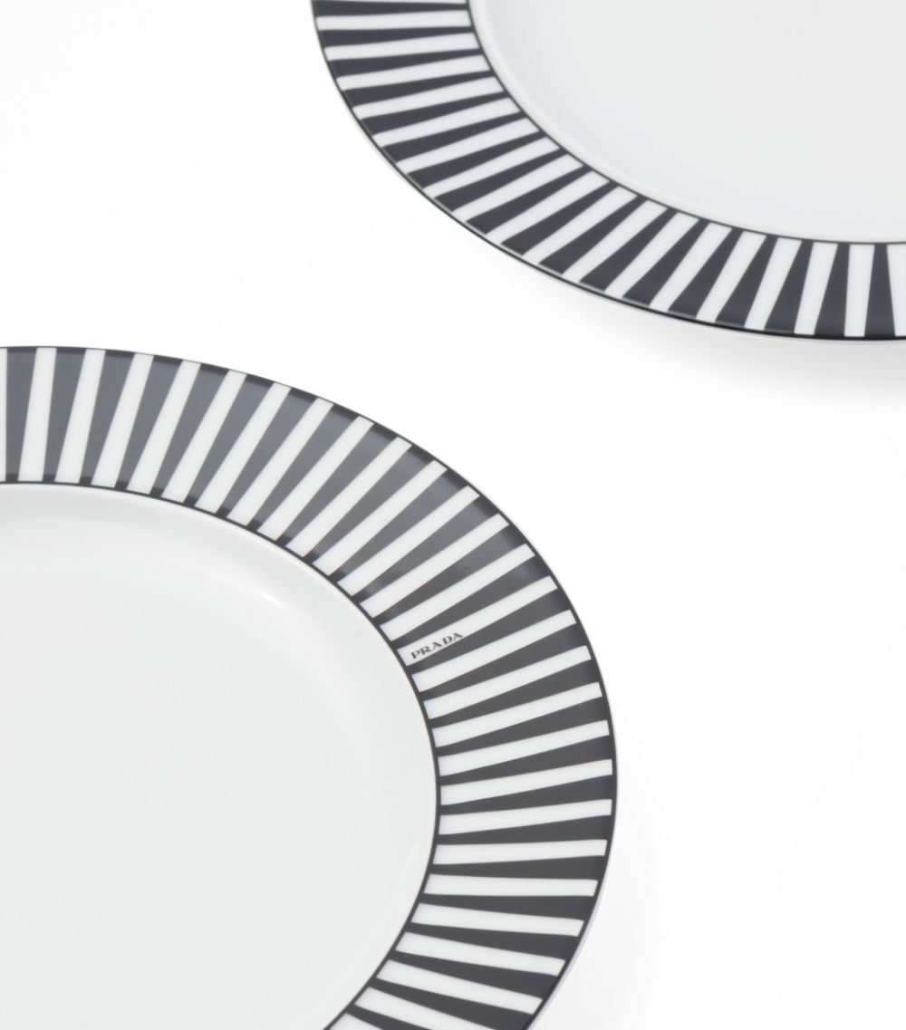 Prada Prada Set Of 2 Stripes Dessert Plates (22Cm)