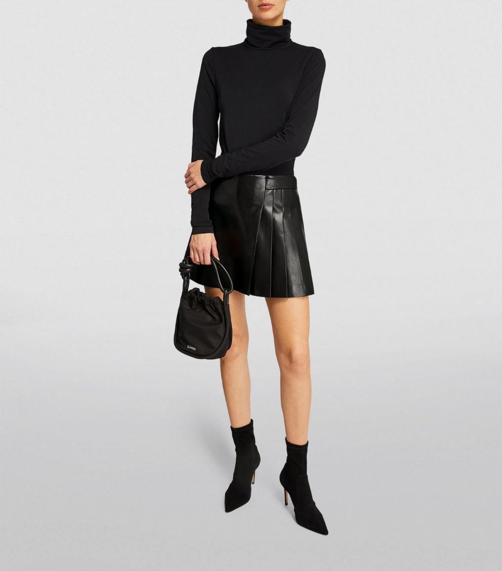 Alice + Olivia alice + olivia Vegan Leather Pleated Mini Skirt