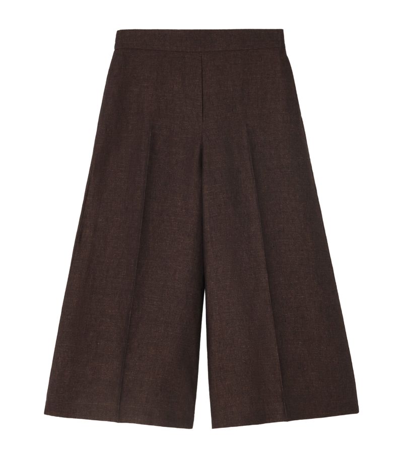 Loewe Loewe Linen Cropped Wide-Leg Trousers