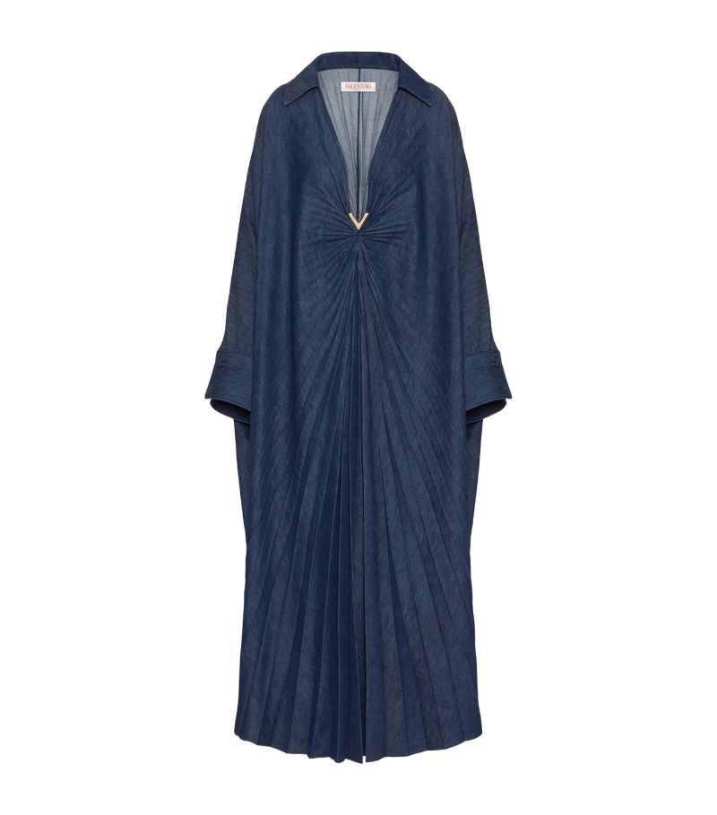 VALENTINO GARAVANI Valentino Garavani Denim Pleated Maxi Dress