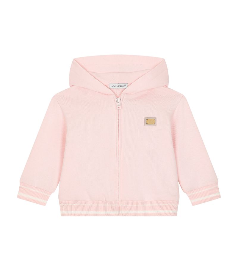 Dolce & Gabbana Dolce & Gabbana Kids Cotton Logo Zip-Up Hoodie (3-30 Months)