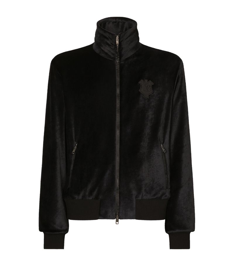 Dolce & Gabbana Dolce & Gabbana Velvet Logo Bomber Jacket