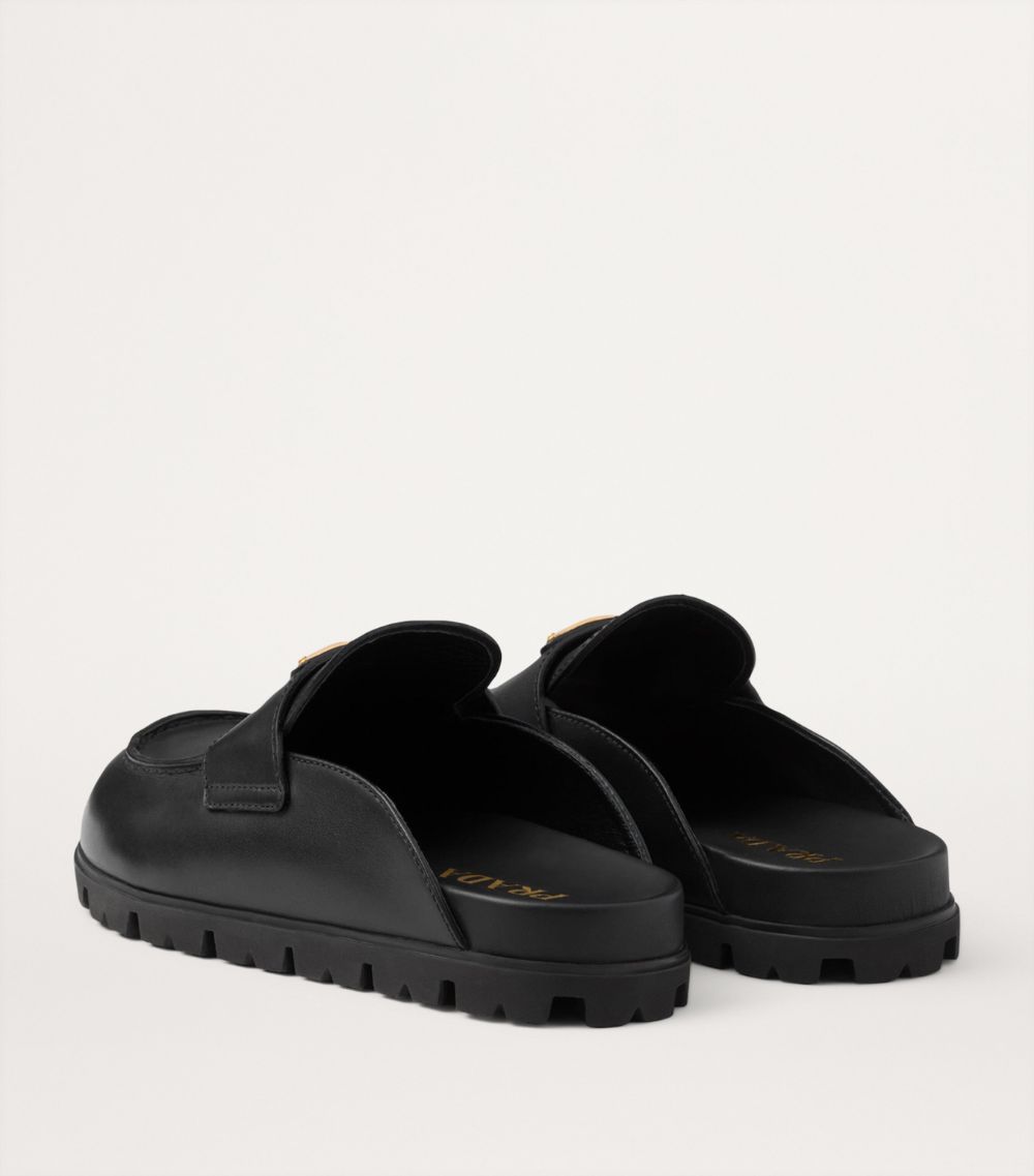 Prada Prada Leather Slip-On Sandals