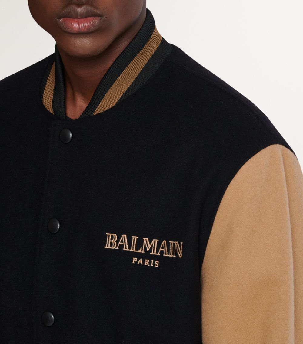 Balmain Balmain Wool-Cashmere Varsity Jacket