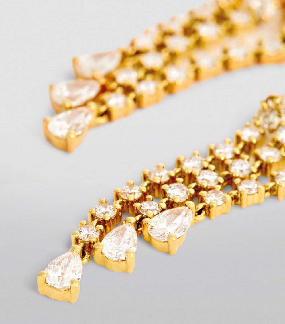 Anita Ko Anita Ko Yellow Gold And Diamond Pear Fringe Drop Earrings