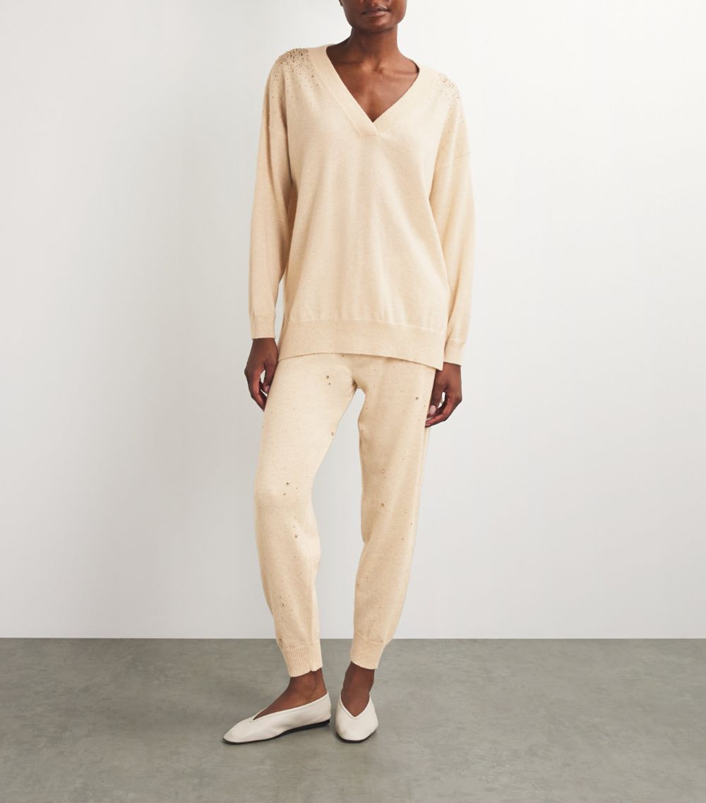 William Sharp William Sharp Cashmere Crystal-Embellished Sweatpants