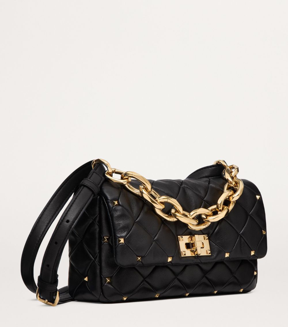 VALENTINO GARAVANI Valentino Garavani Lambskin Quilted Rockstud Spike Shoulder Bag