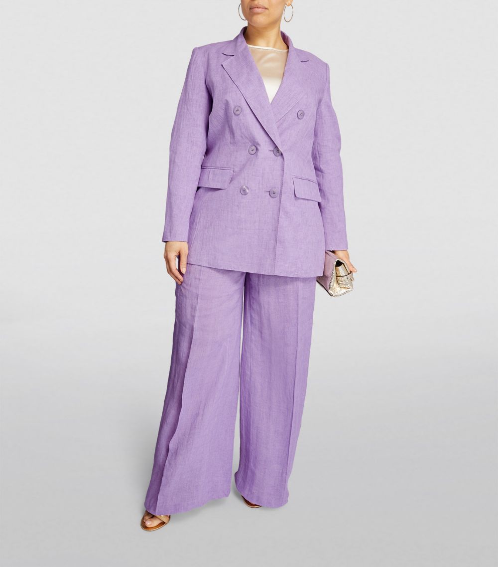 Marina Rinaldi Marina Rinaldi Linen Double-Breasted Blazer