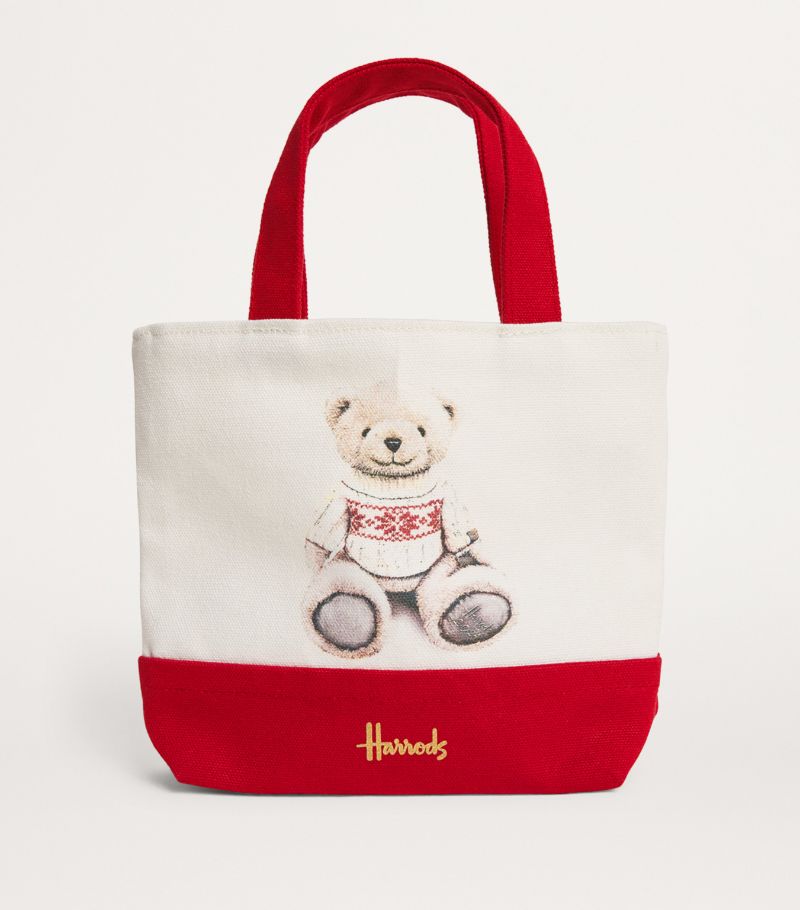 Harrods Harrods Mini Canvas Christmas Bear 2024 Tote Bag