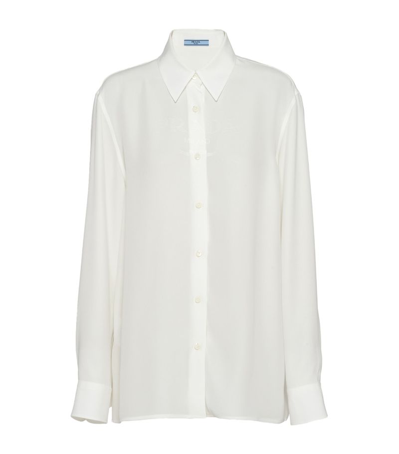 Prada Prada Crêpe De Chine Jacquard Shirt