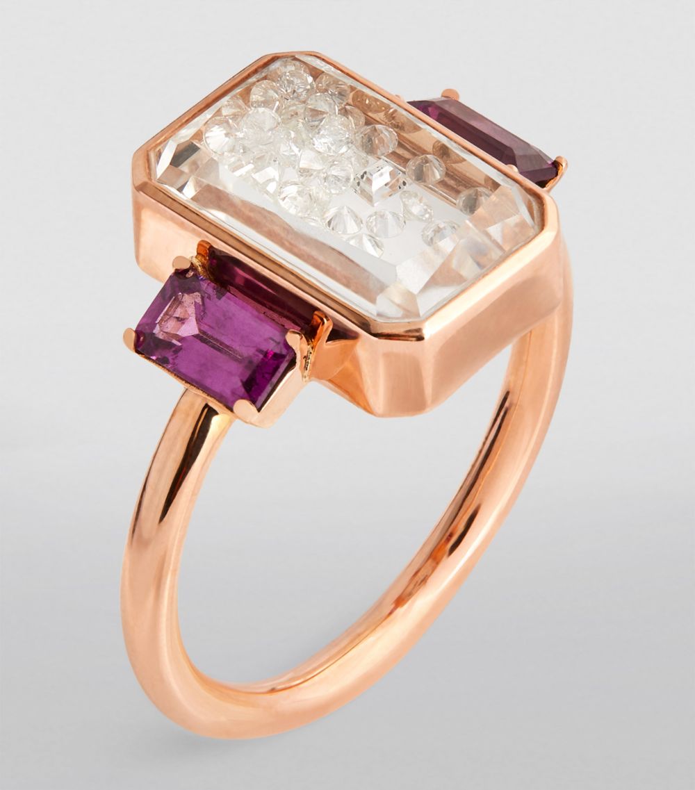 Moritz Glik Moritz Glik Rose Gold, Diamond And Garnet Kaleidoscope Shaker Ring