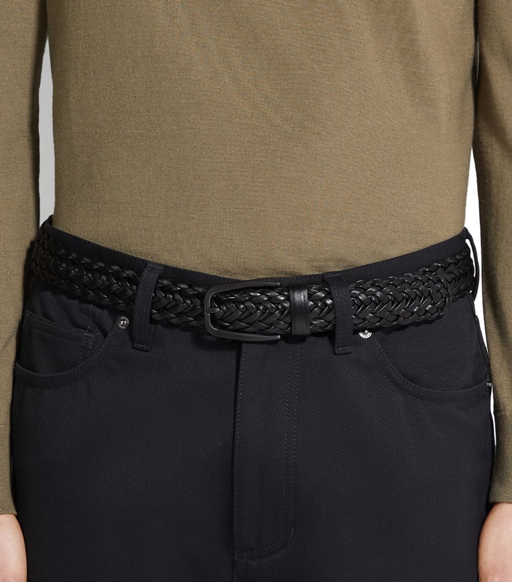 zegna Zegna Leather Woven Belt