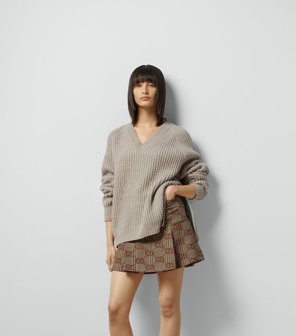 Gucci Gucci Wool Jumbo Gg Mini Skirt