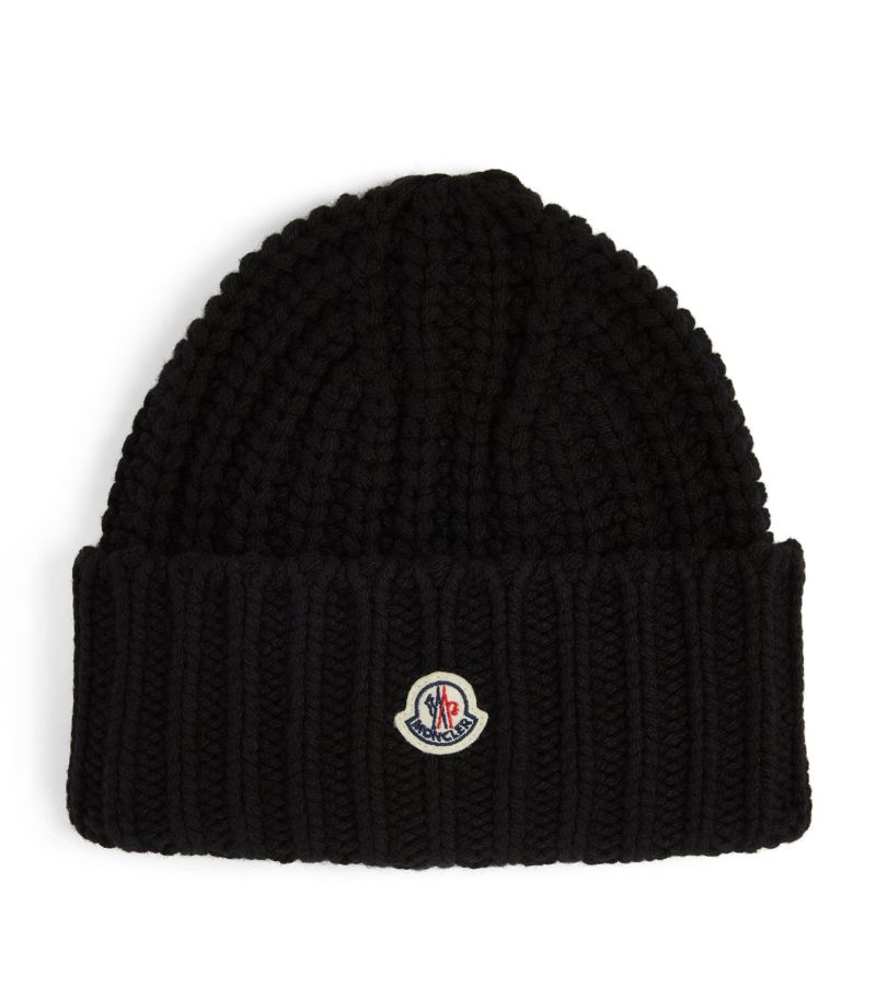 Moncler Moncler Wool Logo-Patch Beanie