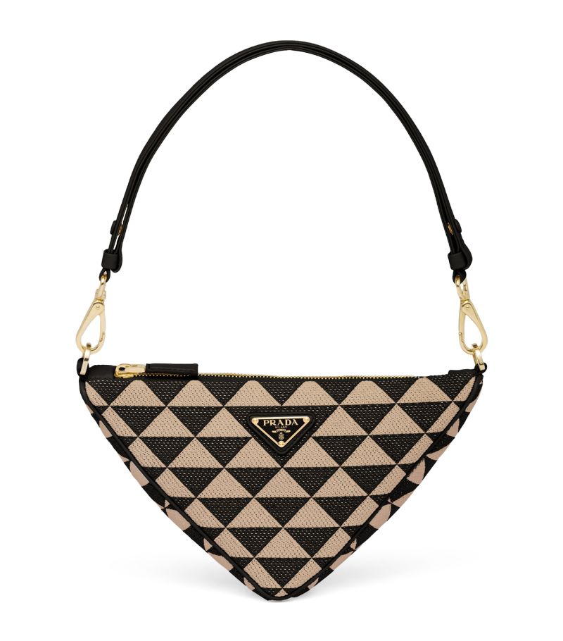 Prada Prada Small Jacquard Triangle Shoulder Bag