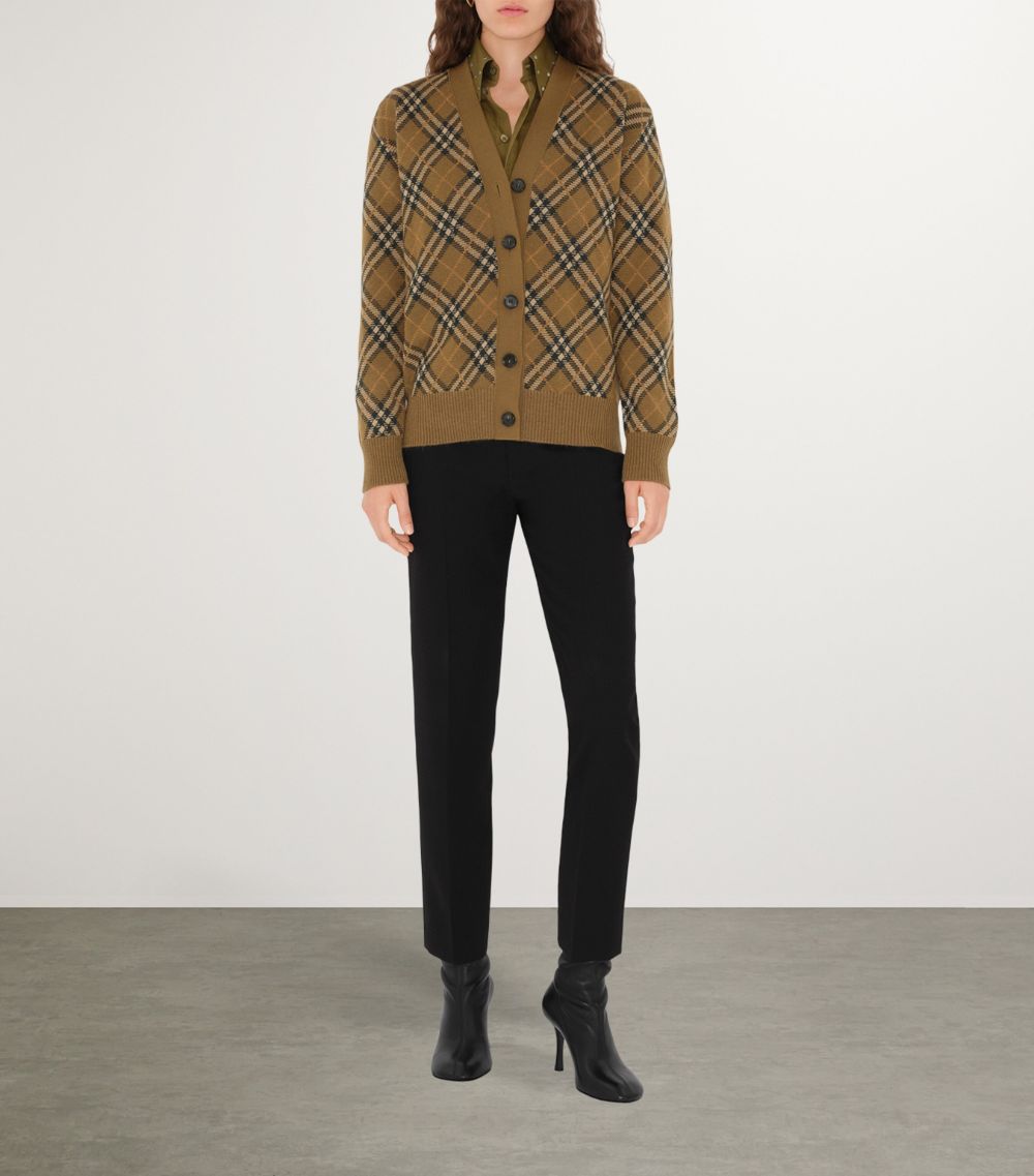 Burberry Burberry Wool-Mohair Check Cardigan