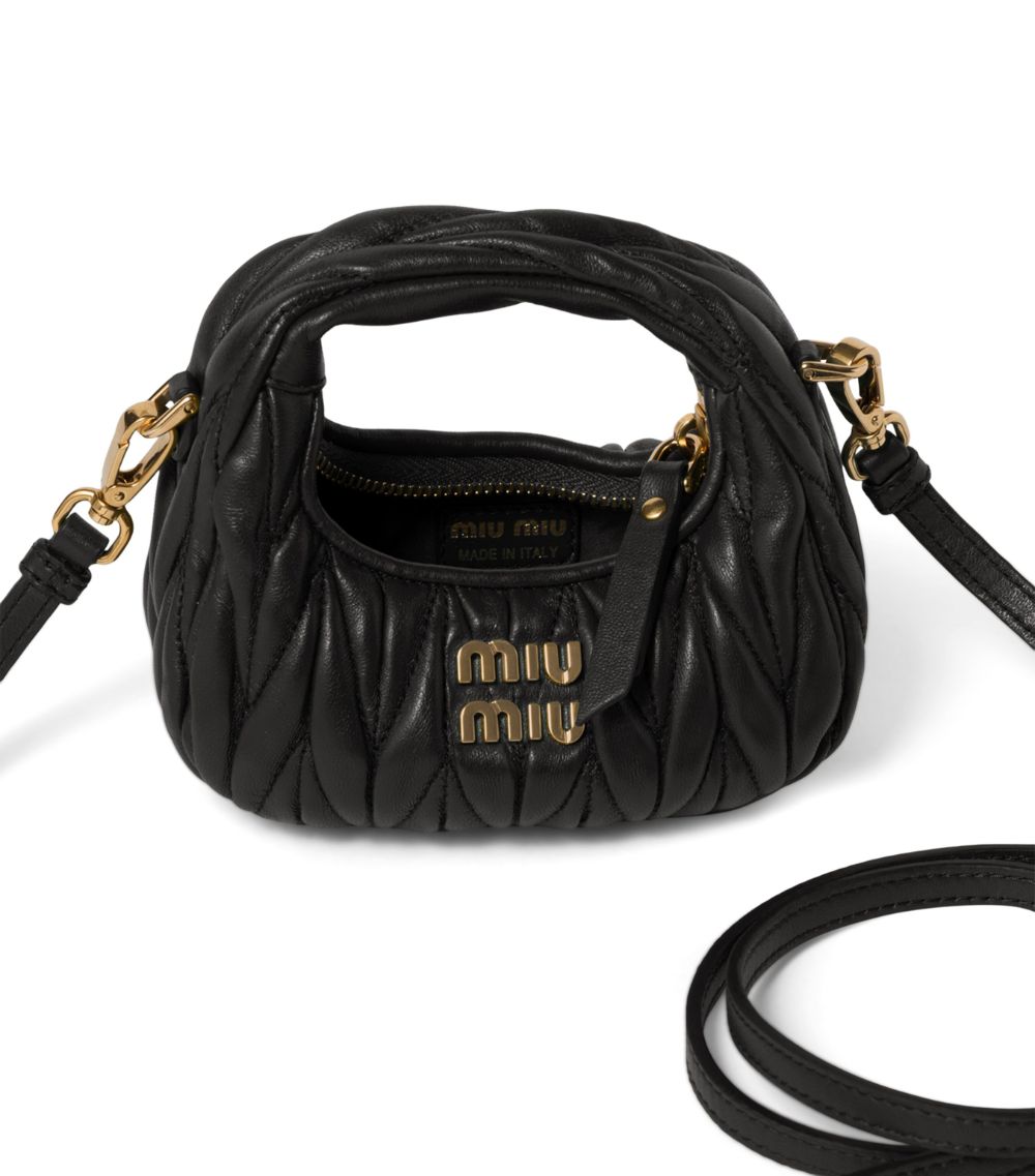 Miu Miu Miu Miu Mini Nappa Leather Wander Top-Handle Bag