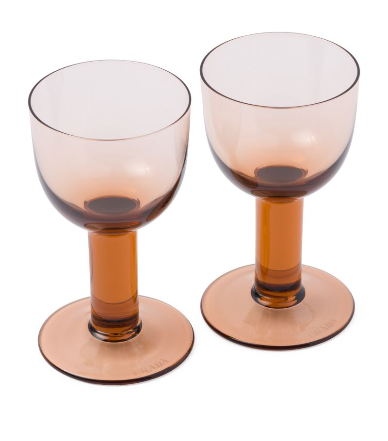 Prada Prada Set Of 2 Plinth White Wine Glasses