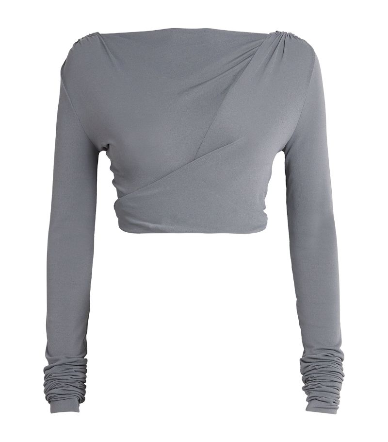 Rick Owens Rick Owens Ruched Jade Crop Top